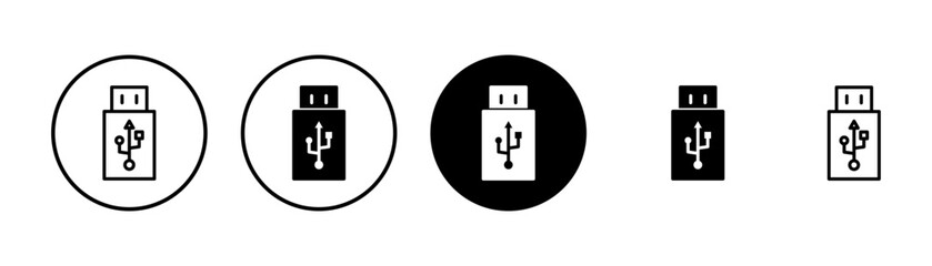 Usb icon vector isolated on white background. Flash disk icon vector