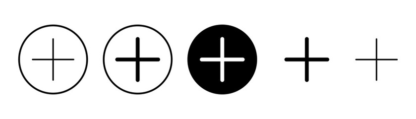 Obraz premium Plus Icon vector isolated on white background. Add plus icon. Addition sign. Medical Plus icon