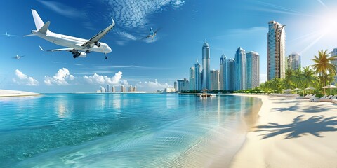 Naklejka premium Industry, Hospitality and Tourism: Hotels, tourism destinations, and travel services.