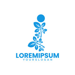 letter I leaf icon logo design