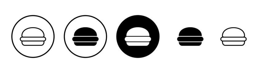 Hamburger icon vector isolated on white background. Burger and hamburger icon. Fast food vector icon - obrazy, fototapety, plakaty