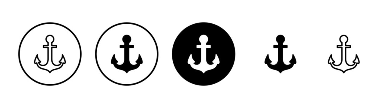 Anchor icon vector isolated on white background.Anchor symbol logo. Anchor marine icon.