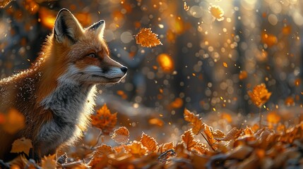 Obraz premium Fox, animal, mammal, predator, carnivore, wild, cunning, clever, intelligent, agile, stealthy, elusive, nocturnal, den, burrow, woodland, forest, habitat, tail, fur, coat, red, orange, bushy, ears