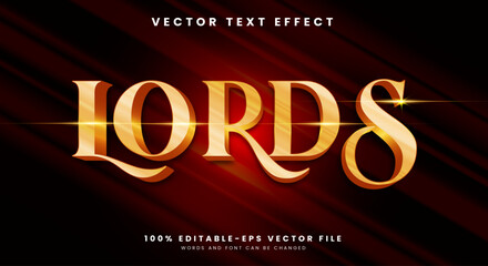 Lords 3D editable text effect template with Lord theme