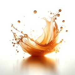 orange juice splash isolated on white