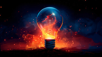 light bulb in the night,
Light Bulb Illustration