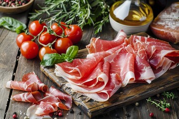 Parma ham expert with deep roots in authentic food culture - obrazy, fototapety, plakaty