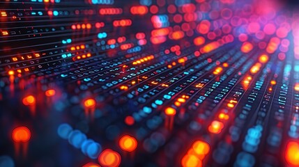 Fototapeta premium Abstract Technology Background with Glowing Circuit Board