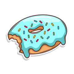 Delicious donut vector hand draw illustration