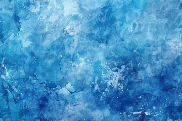 A textured paper with a cool watercolor mottled background in shades of blue - generative ai