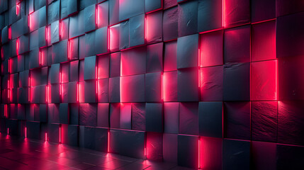 abstract background with red cubes,
 Pink and Black Wallpaper