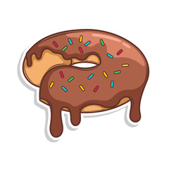 Delicious donut vector hand draw illustration