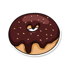 Delicious donut vector hand draw illustration