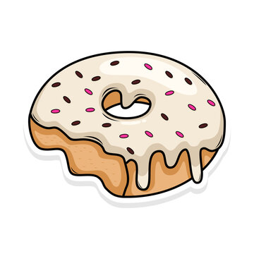 recommend clip art: Delicious donut vector hand draw illustration