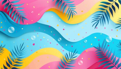 Fototapeta na wymiar background with colorful abstract shapes for summer collection