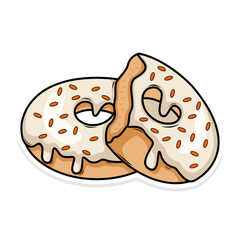 Delicious donut vector hand draw illustration