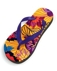 Vibrant Patterned Flip-Flop Footwear for Summer Fashion and Beach Style