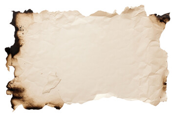 Fototapeta premium PNG Burnt paper texture backgrounds torn white background.