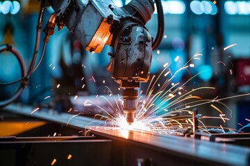 Automotive industry robotic welding machine