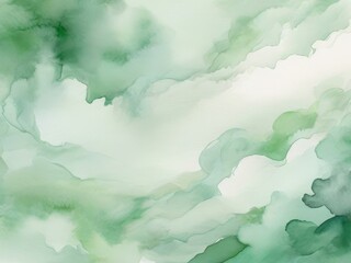 Green watercolor abstract background. Soft wash texture