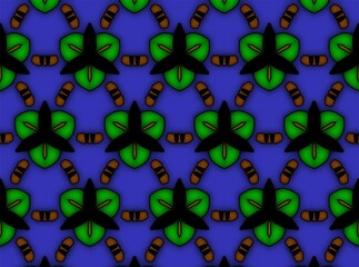 Abstract green and blue floral pattern 