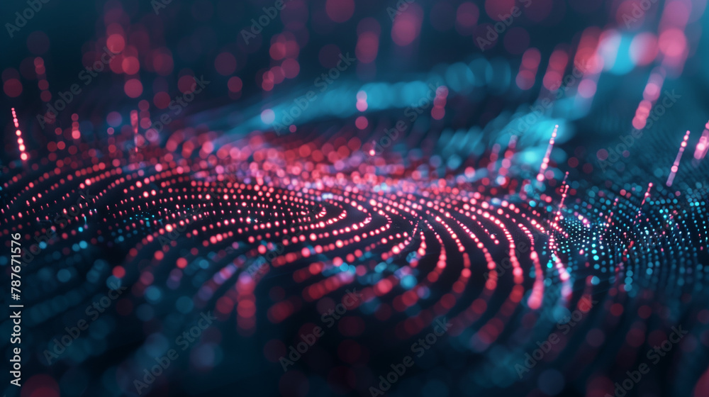Canvas Prints fingerprint biometric verification for cyber security, modern digital data protection technology, cy