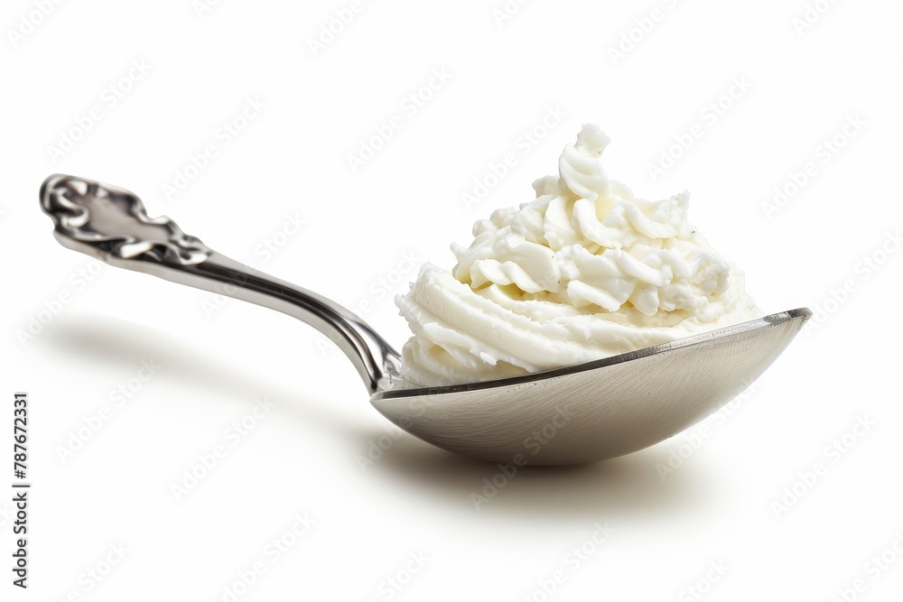 Poster Cream cheese on white background