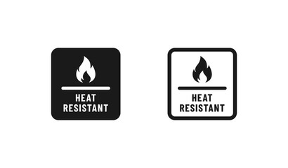 Heat resistant sticker or Heat resistant label vector isolated. Vector sticker. Best Heat resistant label for product packaging design, print design and more about Heat resistant product.