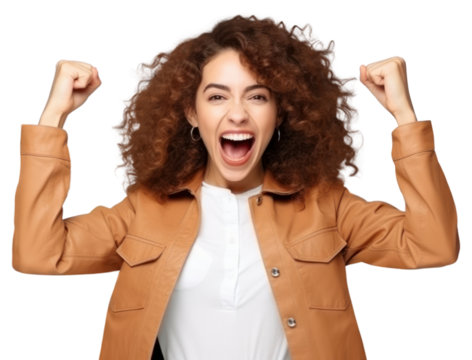 PNG Woman shouting success adult.