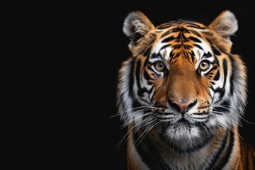 Obraz premium Tiger facing forward black