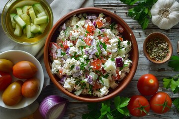 Greek version of Russian salad