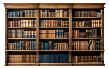 PNG Bookcase bookshelf furniture white background. - obrazy, fototapety, plakaty