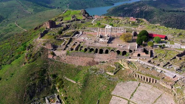 Pergamon Ancient City drone view