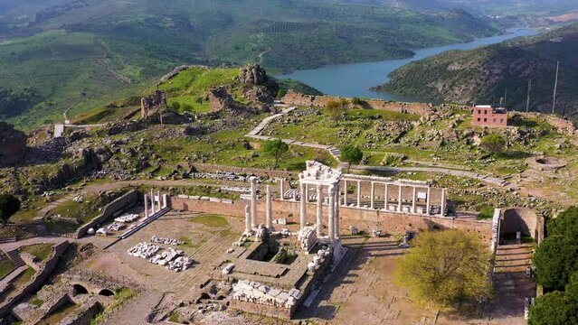 Pergamon Ancient City drone view