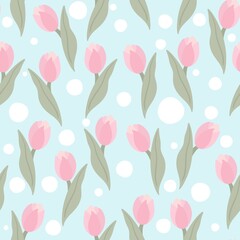 seamless pattern with tulips