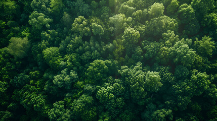 Fototapeta na wymiar aerial view of a green forest, green environment 