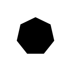 heptagon icon black vector , Geometric shapes 3d icon simple illustration for web and app..eps
