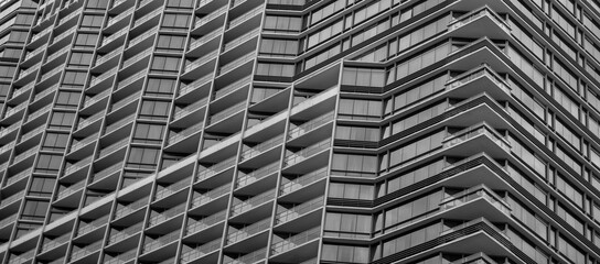 Geometric Glass  Wall in Black and White.