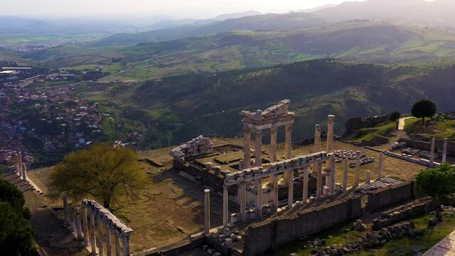 Pergamon Ancient City drone view