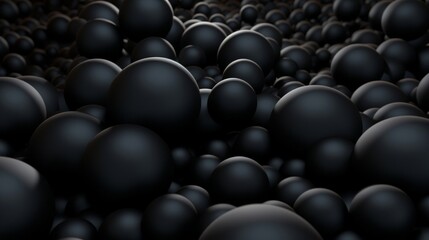 3D background of black bubbles