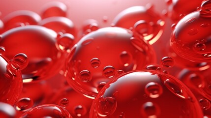 3D background of red bubbles