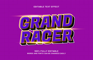 grand racer editable text effect in race style