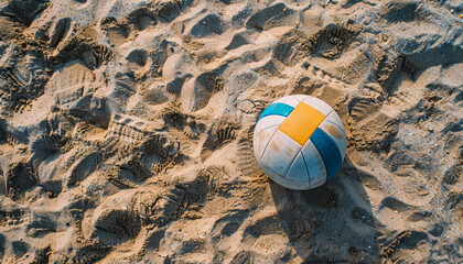 a Volley ball beach on a sandy beach, AI Generative.