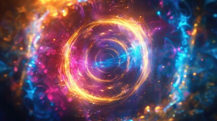 Abstract ring background with luminous swirling backdrop. Glowing spiral. The energy flow tunnel. shine round frame with light circles light effect. glowing cover