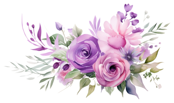PNG Minimal purple bouquet flower plant rose.