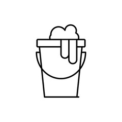 Bucket, foam icon. simple flat liner Bucket, foam icon illustration for web and app..eps