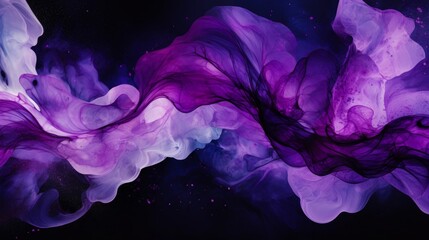 Abstract background in Chinese ink style with a black background and purple colors