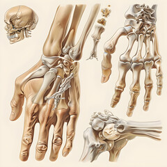Comprehensive Illustration Depicting Various Symptoms of Osteoarthritis - obrazy, fototapety, plakaty