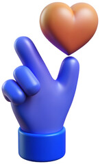 3d finger heart