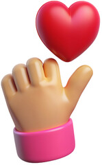 3d finger heart